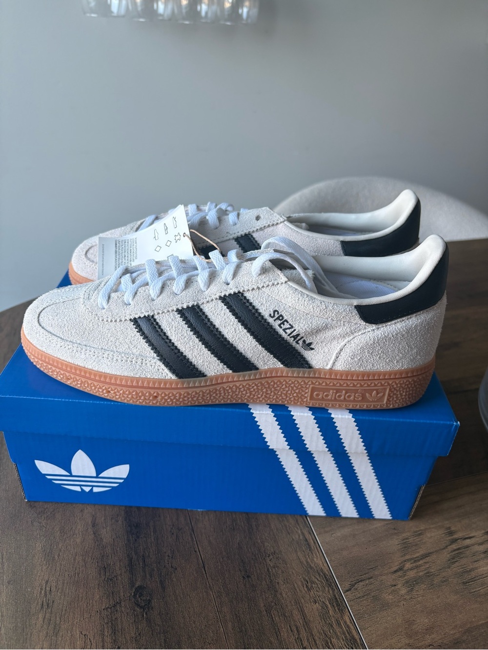 adidas Spezial Suede Sneakers in Off-White, Black and Gum